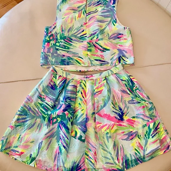 Lilly Pulitzer Hilah Matching Crop Top and Skirt Set - Picture 5 of 10